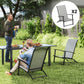 Set of 2 Folding Lawn Chairs, Outdoor Folding Chairs with Armrests, High Backrest for Backyard Balcony, Grey