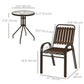 3 Pieces Patio Bistro Set, 2 Stackable Chairs with Tempered Glass Table, for Outdoor, Garden Backyard Porch, Dark Brown