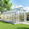 16' x 8' Green Polycarbonate Greenhouse with Roof Vent & Sliding Door