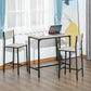 Industrial Bar Table Set Counter Height 3 Piece and 2 High Back Stools Set Dining Table Set Natural Wood