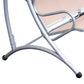 3 Seat Metal Swing Chair Hammock w/ Canopy Cover Heavy Duty Patio Garden Outdoor Beige