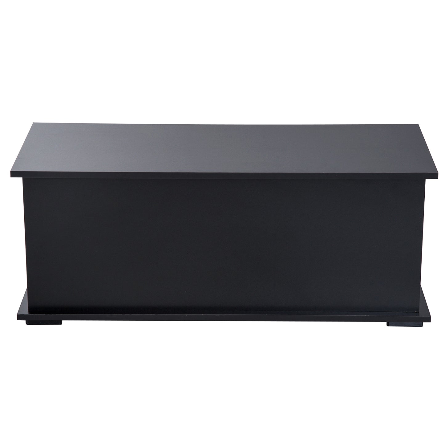 39.5" Storage Chest with 2 Safety Hinges, Storage Box Organizer with Flip-Top Lid, Entryway Storage Bench, Black