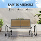 Outdoor Glider Bench, 2 Person Patio Glider Chair, Gliding Outdoor Garden Loveseat Swing Bench with Breathable Mesh Fabric, Steel Frame for Backyard, Porch, Brown