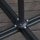 9.7ft Offset Patio UmbrellaCantilever Parasol with Crank Handle, 8 Ribs and Cross Base for Outdoor, Sun Shade, Black