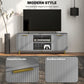 TV Stand with Storage for 55 Inch TV, Modern TV Cabinet with 2 Open Shelves and 2 Cabinets for Living Room, Grey