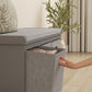 Shoe Storage Bench with Seat, Entryway Bench Seat with Cushion, 3 Fabric Drawers for Hallway, Grey