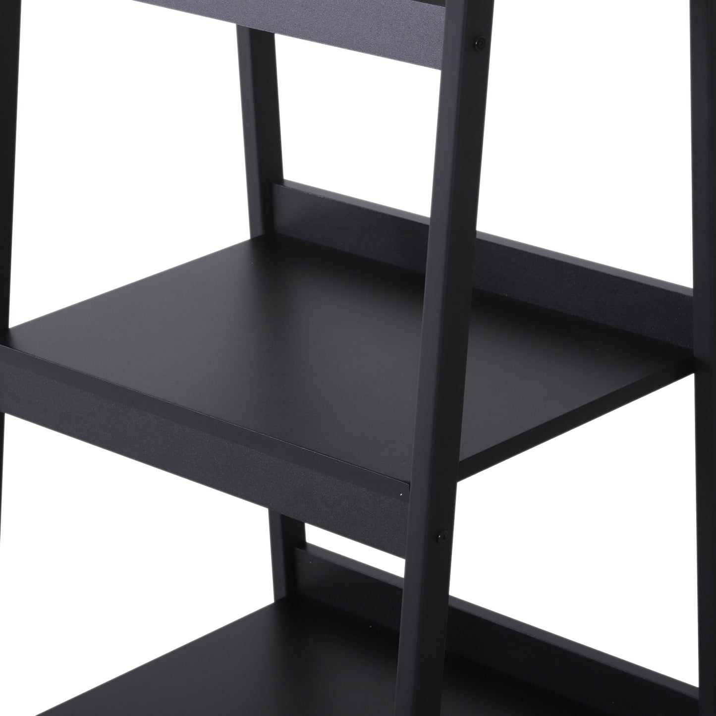 Set of 2, 4 Tier Ladder Shelf Bookcase, Multi-Use Display Rack, Storage Shelving Unit Display Stand, Flower Plant Stand, Home Office Furniture, Black