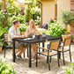Aluminum Outdoor Dining Table for 6, Patio Rectangular Table, 47.2" x 35.4" x 29.1", Black
