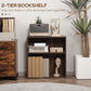 Wood Small Bookshelf 2 Tier Storage Rack Chest Unit Home Office Furniture Walnut