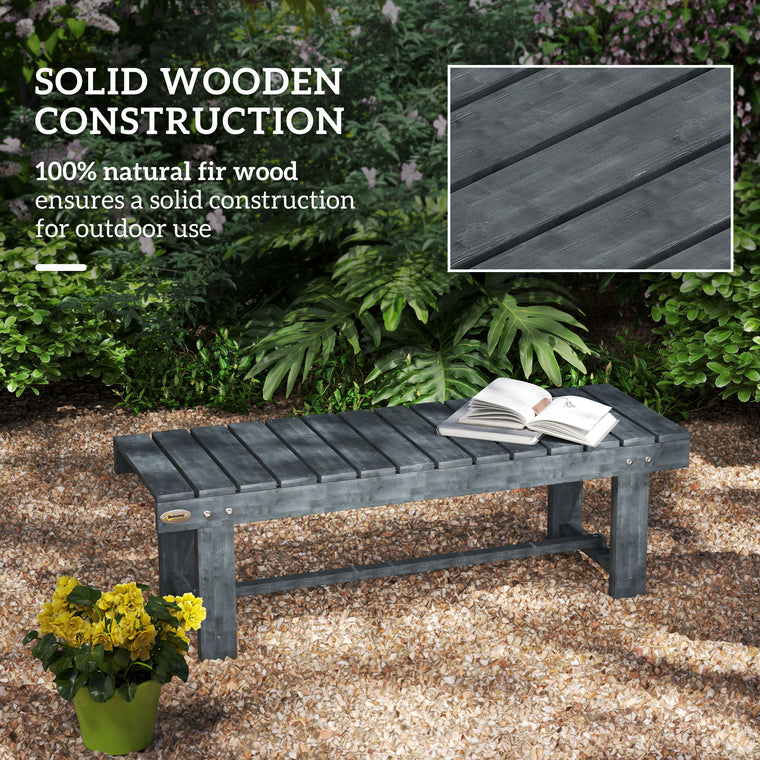 43.25" Backless Fir Wood Garden Bench