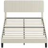 Queen Platform Bed Frame with Adjustable Headboard - Light Grey