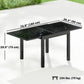 Aluminum Expandable Outdoor Dining Table with Tempered Glass Tabletop and Aluminum Frame, for Garden, Backyard, Black