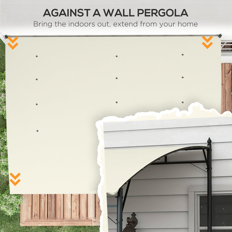 10' x 13' Cream White Steel Pergola with UV30+ Canopy