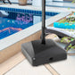 Filled Patio Umbrella Base with Wheels, 132 lb Heavy Duty Market Umbrella Stand for Outdoor, Garden, Backyard, Black