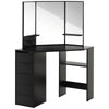 Corner Vanity Desk with Mirror and 5 Drawers