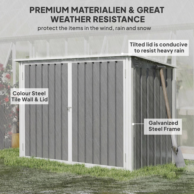 Metal Garbage Can Shed with Double Door & Vents