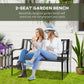 Steel Garden Bench for Outdoor, 2-person Patio Bench, Loveseat Furniture for Lawn, Deck, Yard, Porch, Entryway, Black