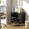 Lateral File Cabinet with 2 Drawers, Modern Filing Cabinet for Letter/A4/Legal Size Files, High Gloss Black