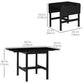 Solid Wood Kitchen Table, Farmhouse Drop Leaf Tables for Small Spaces, Folding Dining Table, Black