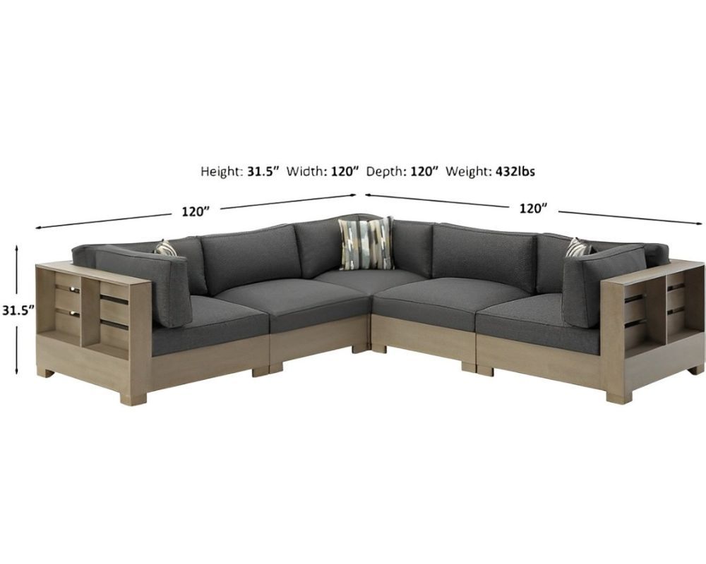 Citrine Park - Brown - 4-Piece Outdoor Sectional