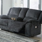 Draycoll - Slate - Dbl Reclining Power Loveseat W/Console - Fabric