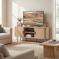 TV Stand Cabinet for TVs up to 65 Inches, TV Unit with Storage Shelves and Cabinets for Living Room, Oak Tone