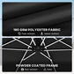 10 ft Offset Patio Umbrella with Solar Light, Garden Hanging Parasol with 360° Rotation, Tilt, Cover, Black