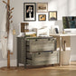 2 Drawer File Cabinet, Lockable Filing Cabinet with Adjustable Hanging Bar for Letter, A4 Size, Weathered Grey Oak