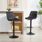 Counter Height Bar Stools Set of 2, Adjustable Height Bar Chairs with Swivel Seat, Leathaire Upholstery, Black