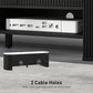 TV Stand, Modern TV Table with Marble-Effect Top, 3 Drawers and 2 Open Shelves for 32-65 Inch Television, Black
