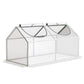Portable Mini Tunnel Greenhouse Garden Warm House with 2 Windows Steel Frame PE Cover, 47" x 24" x 24", White