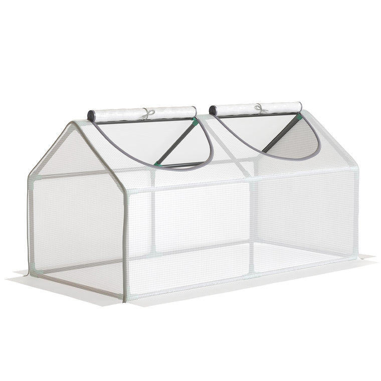 47" x 24" x 24" White Tunnel Greenhouse with Steel Frame