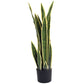 30" Artificial Snake Plant with 21 Leaves in Pot, Decorative Fake Plant for Home, Office, and Living Room, Green