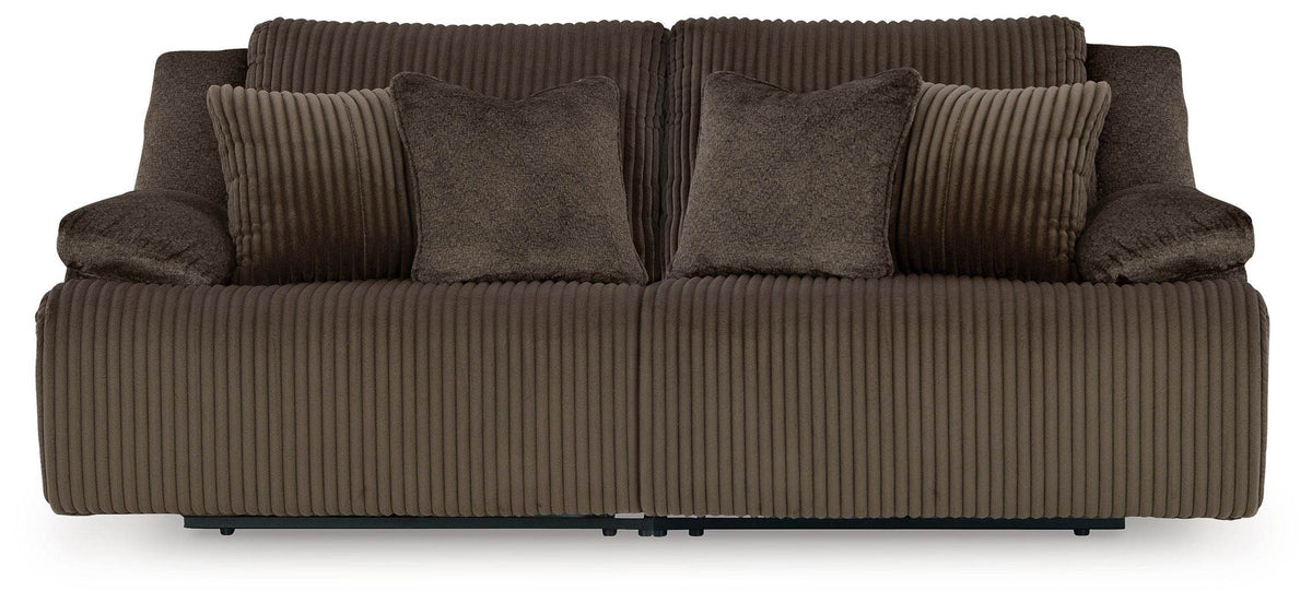 Top Tier - 2-Piece Sectional Reclining Loveseat - Chocolate