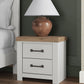 Savonport - Two Drawer Night Stand - White / Brown