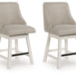 Robbinsdale - Upholstered Swivel Curved Back Barstool (Set of 2) - Antique White