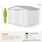 9.1'x6.4'x6.3' Garden Storage Shed w/ Foundation Kit Metal Tool Storage House w/ Double Doors Distressed Light Brown
