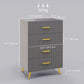 4-Drawer Chest of Drawers with Gold Handles - Dark Grey