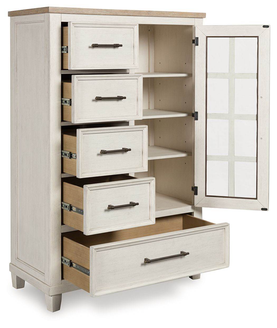 Shaybrock - Antique White / Brown - Door Chest - Forward Furniture