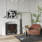 Modern Fireplace Mantel, Surround Mantel for Fireplace with Decorative Pattern Interior Width 29", White