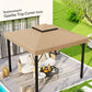 10' x 10' Replacement Canopy, Gazebo Top Cover with Double Vented Roof for Garden Patio (TOP ONLY), Khaki