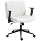 Criss Cross Office Chair with Armrests and Wheels - Cream White