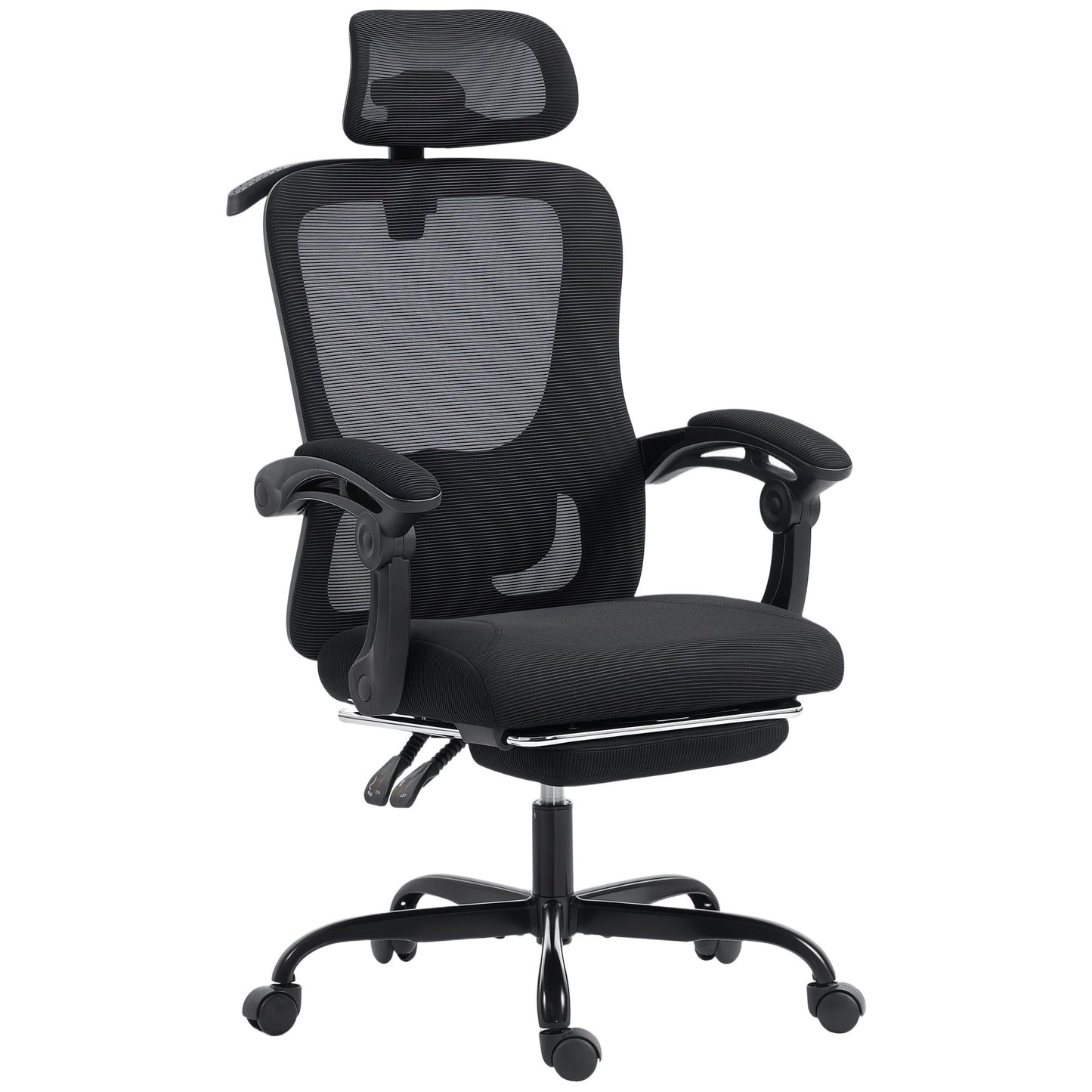Ergonomic Mesh Office Chair with Lumbar Support - Black