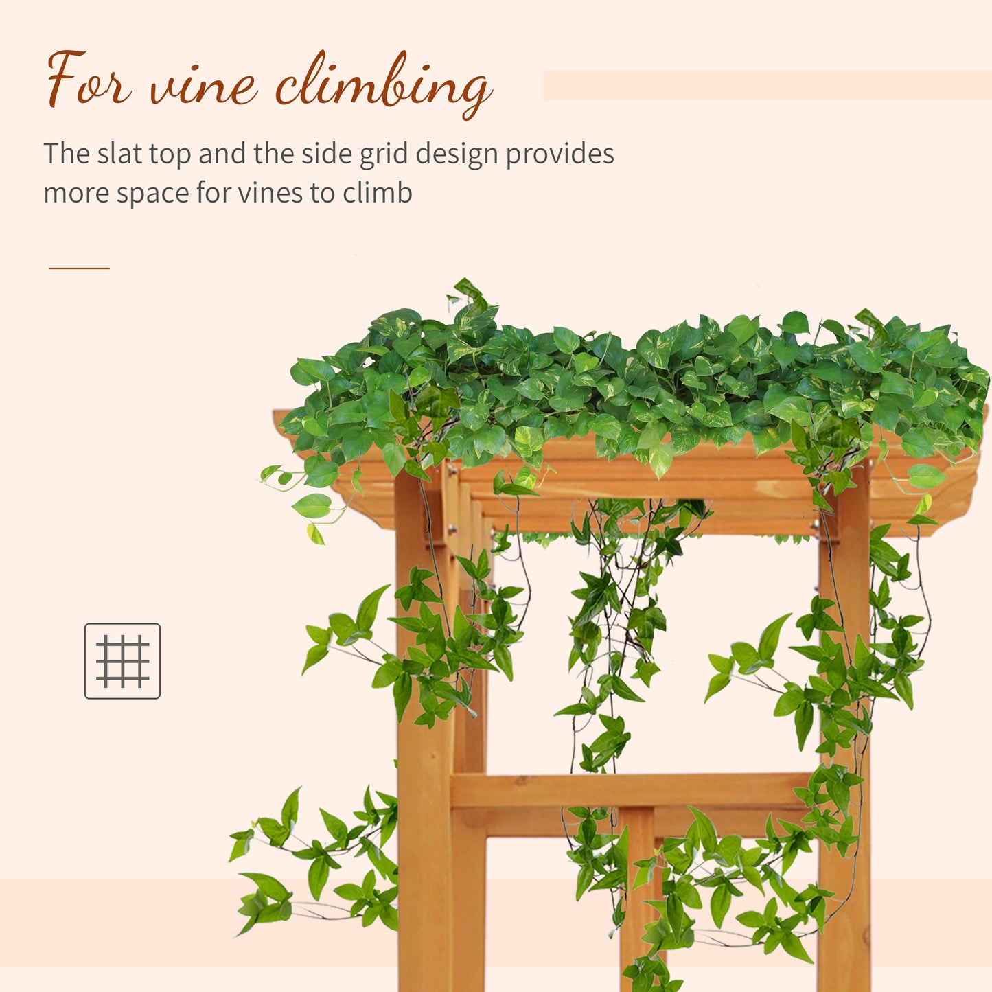 85" Wooden Outdoor Garden Arbour, Garden Arch Trellis for Climbing Vines for Wedding and Ceremony - Orange