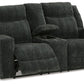 Martinglenn - Ebony - Dbl Power Reclining Loveseat W/Console - Fabric