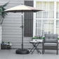 22'' Round Parasol Base Stand Outdoor Umbrella Weights Holder for Market Parasols, Water Filled, for 1.5''/1.9'', Black