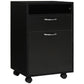 24" Small Filing Cabinet with Drawer and Wheels - Black