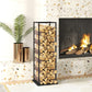 Firewood Rack Outdoor, Heavy Duty Log Holder, Vertical Fireplace Storage Rack, 220 lbs Capacity, 13" x 13" x 43", Black