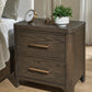 Radkin - Two Drawer Night Stand - Burnished Brown