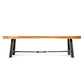 Set of 2 Outdoor Acacia Wood Dining Benches with Weather Resistant, Slat Design, Desk for Living Room, 63" L x14.5" W x 18" H, Teak